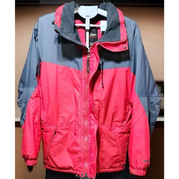 L.L. Bean Outdoors ORF01 Men's Large Coat Winter Parka Coat Red/gray - Picture 3 of 11